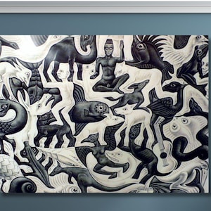 MC Escher Print, Escher Art, 