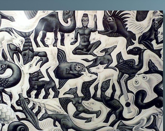 Maurits Cornelis Escher Mosaik II Leinwand Wandkunst, Reproduktionsdruck, Abstrakte Wandkunst Druck, Moderne Kunst Druck, Expressionismus Kunstdruck23
