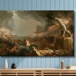 Thomas Cole Print,Course of the Empire,Destruction, Framed Canvas Print, Thomas Cole, Destruction Art, Course of Empire Thomas Cole Canvas/1