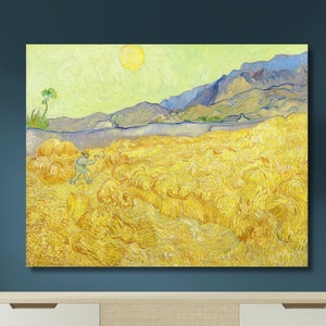 Vincent van Gogh Canvas, Vincent Van Gogh Giclée Print of Vincent Van Gogh&#39;s &#39;Wheatfield with a Reaper&#39; (1889) - High Quality Archival Print
