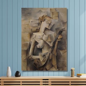 Pablo Picasso Girl with a Mandolin (1910) Poster Print Canvas Wall Art,Girl with a Mandolin Wall Art Decor,Picasso Print,Exhibition Poster
