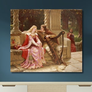 Edmund Blair Leighton - Tristan and Isolde or The End of the Song (1902) / Poster, Print Art,Clothes Vintage Wall Art Decor Painting Print
