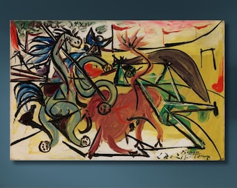 Picasso Bullfight Canvas Art Print, Modern Wall Art
