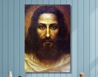 Jesus Christ Canvas Print: Shroud of Turin Catholic Icon Art