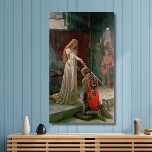 Edmund Blair Leighton The Accolade Art Print,Knight Canvas Wall Art,Edmund Blair Artwork,Poster,pre-Raphaelite art,Reproduction,Home Decor/2