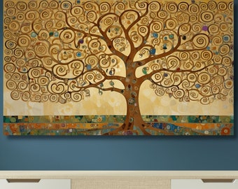 Impresión en lienzo del Árbol de la Vida de Gustav Klimt, pintura Art Nouveau