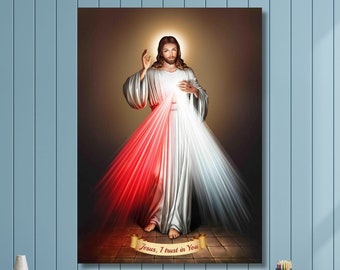 Jesus Divine Mercy I Trust In You,Poster Prints, Home Hanging Picture Decor, Jesus Painting, Jesus Print, Jesus Art Poster Canvas Wall Art/1