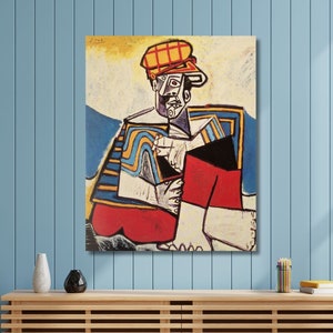 Pablo Picasso The Smoker 1953 Light Switch Cover Paintings Print, Pablo Picasso Poster Wall Art, Reproduction Painting, Pablo Picasso Canvas