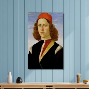 Botticelli Canvas Sandro Botticelli portrait of young Canvas Gallery Sandro Botticelli Exhibition Poster/Wall Art Home Botticelli Decor Art