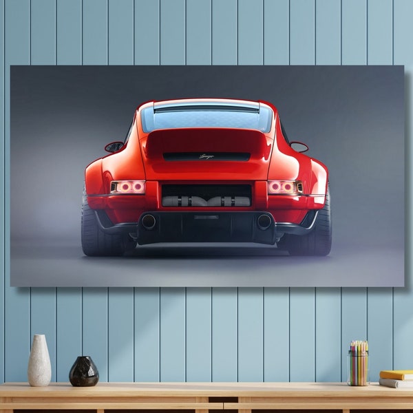 Porsche Poster,Red Porsche 911, Carrera Canvas Print,Porsche Carrera Canvas,Modish Office Decor,Living room Decor,Gift For Him,Ready To Hang
