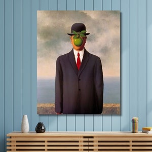 René Magritte The Son of Man (1964) Poster Wall Art,Rene Magritte Canvas,The Son of a Man Canvas Print Art Print,Reproduction Print Wall Art