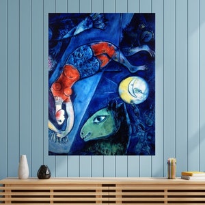 Marc Chagall Canvas Wall Art Print,, Marc Chagall Exhibition Poster, Chagall Exhibition Museum of Modern Art, Vintage Exhibition Poster/16