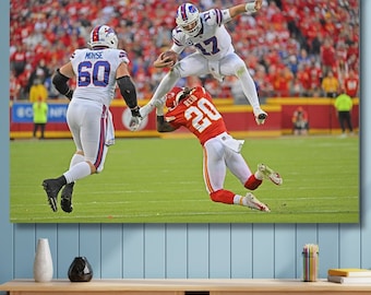Josh Allen Poster Josh Allen Canvas Wall Art Buffalo Bills Poster Premium Wall Art Josh Allen Art Print Decor Kids Decor Man Cave Gift