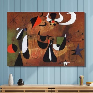 Joan Miro Canvas Wall Art,Abstact Canvas, Surreal wall art,Wrapped Surreal Canvas,Joan Miró Abstract Surrealism Art Joan Miro 7