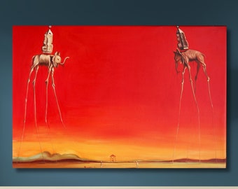Salvador Dali Canvas Wall Art Salvador Dali Elephants Dali Poster