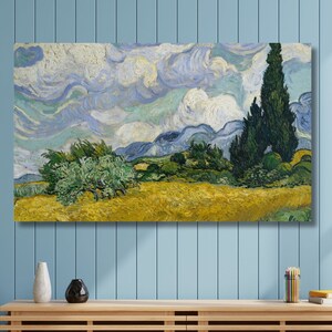 Vincent Van Gogh Wheat Field with Cypresses Canvas Art Print, Frame Large Wall Art, Green Art, Vintage Art,Minimalist Art,Gift,Wall Decor/1