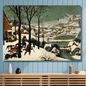 Pieter Bruegel the hunters in the snow 1565 Canvas Wall Art print Dinning Room Decor hunters in snow Canvas Wall Decor Bruegel