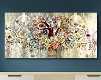 Póster de Gustav Klimt, impresión del árbol de la vida de Gustav Klimt, arte de pared en lienzo del famoso árbol de la vida, impresión de arte de pared moderno, arte de pared de lujo para decoración del hogar