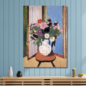 Henri Matisse Poster,Safrano Roses at the Window Henri Matisse Canvas Wall Art Matisse Print,Exhibition Print,Matisse Painting Matiisse art
