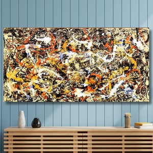 Jackson Pollock Art Canvas Wall Art - Modern Abstract Splatter Reproduction Print for Contemporary and Unique Home Decor ,Home Bedroom