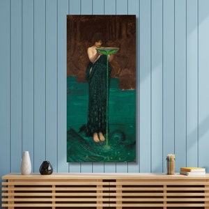 John William Waterhouse Canvas Wall Art,John Waterhouse Circe Invidiosa Art Print,Reproduction,Framed Poster Print Home/Office Decor Gift/10