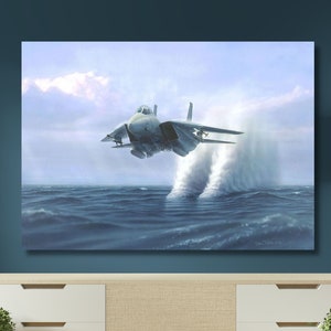 F-14 Military Plane Pattern Poster,F-14 Tomcat Fighter Jet Canvas Wall Art,Combat Aircraft Pattern Canvas,Home Order Products Wall Art, F-14
