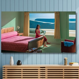 Edward Hopper Print Hotel Room on Canvas,Edward Hopper Poster Print,Edward Hopper Artworks,Edward Hopper Painting