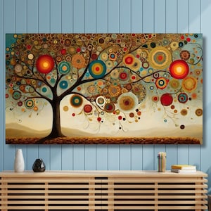 Tree of life Gustav Klimt Canvas Wall Art,Tree of life Framed Wall Art,Tree of life Poster, Extra Large Wall Art Tree of life Ready to Hang