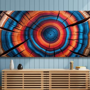 Tree Ring Canvas Wall Art,Abstract Colorful Tree Ring Wall Decor, Minimalist Home Canvas Art Poster/Wall Art Print,Canvas Home Decor Art/9