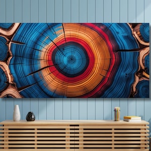 Tree Ring Canvas Wall Art,Abstract Colorful Tree Ring Wall Decor, Minimalist Home Canvas Art Poster/Wall Art Print,Canvas Home Decor Art/8