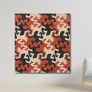 Escher Birds Pattern, Wallpaper  Repeat, Tachisme printed canvas, MC Escher, by Maurits Cornelis Escher Canvas Painting,Ready to Hang CANVAS