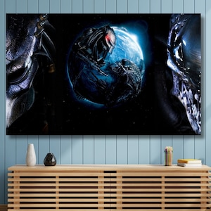 Alien Vs Predator Canvas Print , Alien Vs Predator Movie Poster , Alien Movie Print Poster, Predator Poster , Alien Movie Poster Wall Art