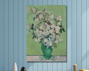 Vincent Van Gogh Poster Van Gogh Roses 1890 Canvas Wall Art Roses Office Wall Art  Van Gogh Gallery Wall Art Museum Exhibition Gift Roses
