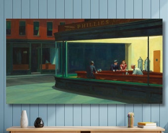 エドワード・ホッパー作「ナイトホークス」1942年大型ポスタープリント