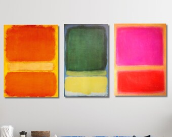 Set of 3 Rothko Painting Poster Print Wall Art, Mark Rothko Poster ...