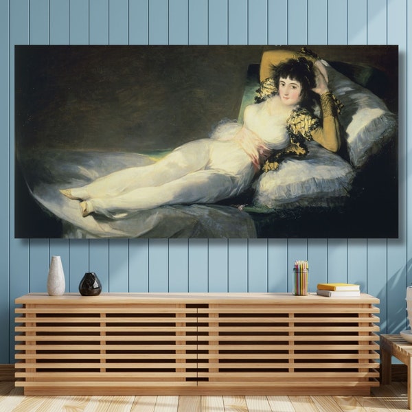 Francisco Goya The Clothed Maja Canvas/Poster Art Reproduction, Classic Wall Art,Classic Art Spanish Romanticism Painting,Francisco Goya Art