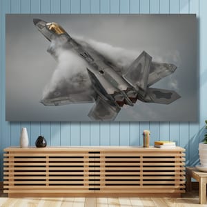 F-22 Raptor Wall Art, Fighter Jets Canvas Or Poster, Aircraft Wall Print, F22 Figther Printing, Vintage Wall Art, F22 Canvas, Ready to Hang