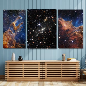 James Webb Space Telescope Set of 3 Print, Nasa Carina Nebula Print, Pillars of Creation Print NASA James Webb Telescope Images Canvas Art