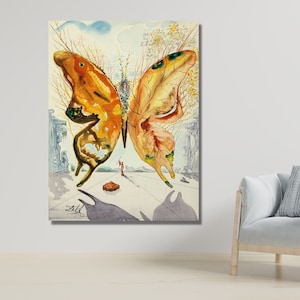 Salvador Dali Butterfly Canvas Salvador Dali Venus Butterfly Print Salvador Dali Exhibition 1947 Poster Butterfly Print Surrealism art,