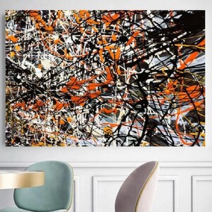 Extra grote canvas muurkunst Jackson Pollock canvas muurkunst abstracte kunst aan de muur huis en woonkamer decor Jackson Pollock convergentie