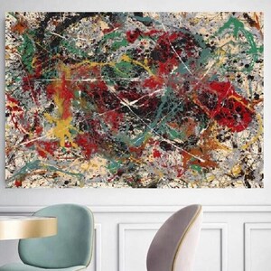 Extra Large Canvas Wall Art Jackson Pollock Canvas Wall Art Abstract Wall Art Home and Living Room Decor Jackson Pollock Convergence