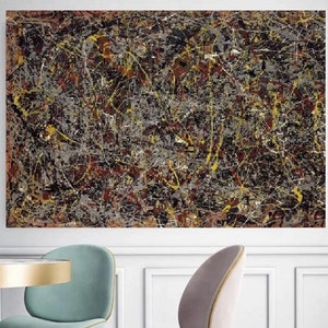 Extra Large Canvas Wall Art Jackson Pollock Canvas Wall Art Abstract Wall Art Home and Living Room Decor Jackson Pollock Convergence