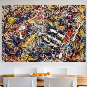 Extra Large Canvas Wall Art Jackson Pollock Canvas Wall Art Abstract Wall Art Home and Living Room Decor Jackson Pollock Convergence