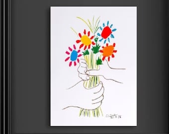 ピカソ「平和の花束」プリント • 1958年 リトグラフ ウォールアート