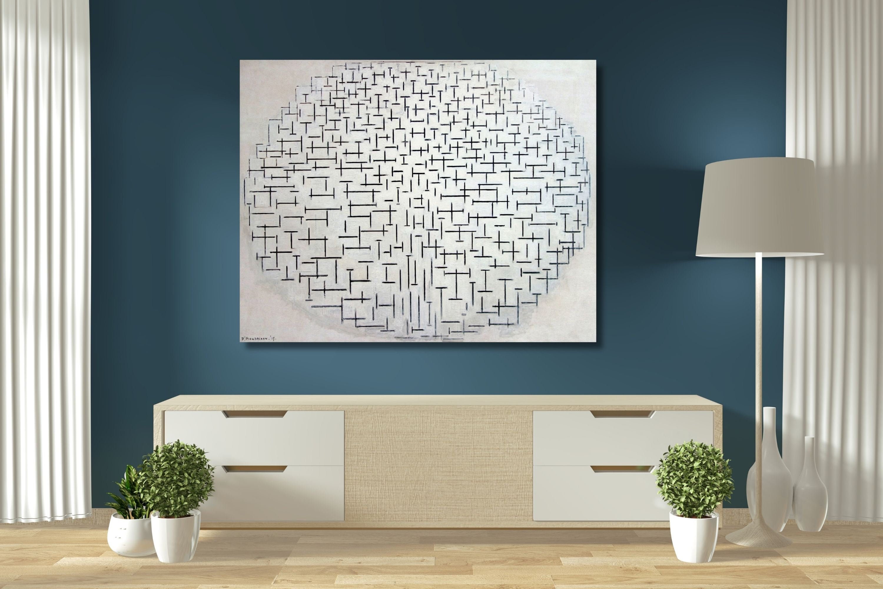 Piet Mondrian's Composition No. 10 Pier and Ocean (1915) by Piet