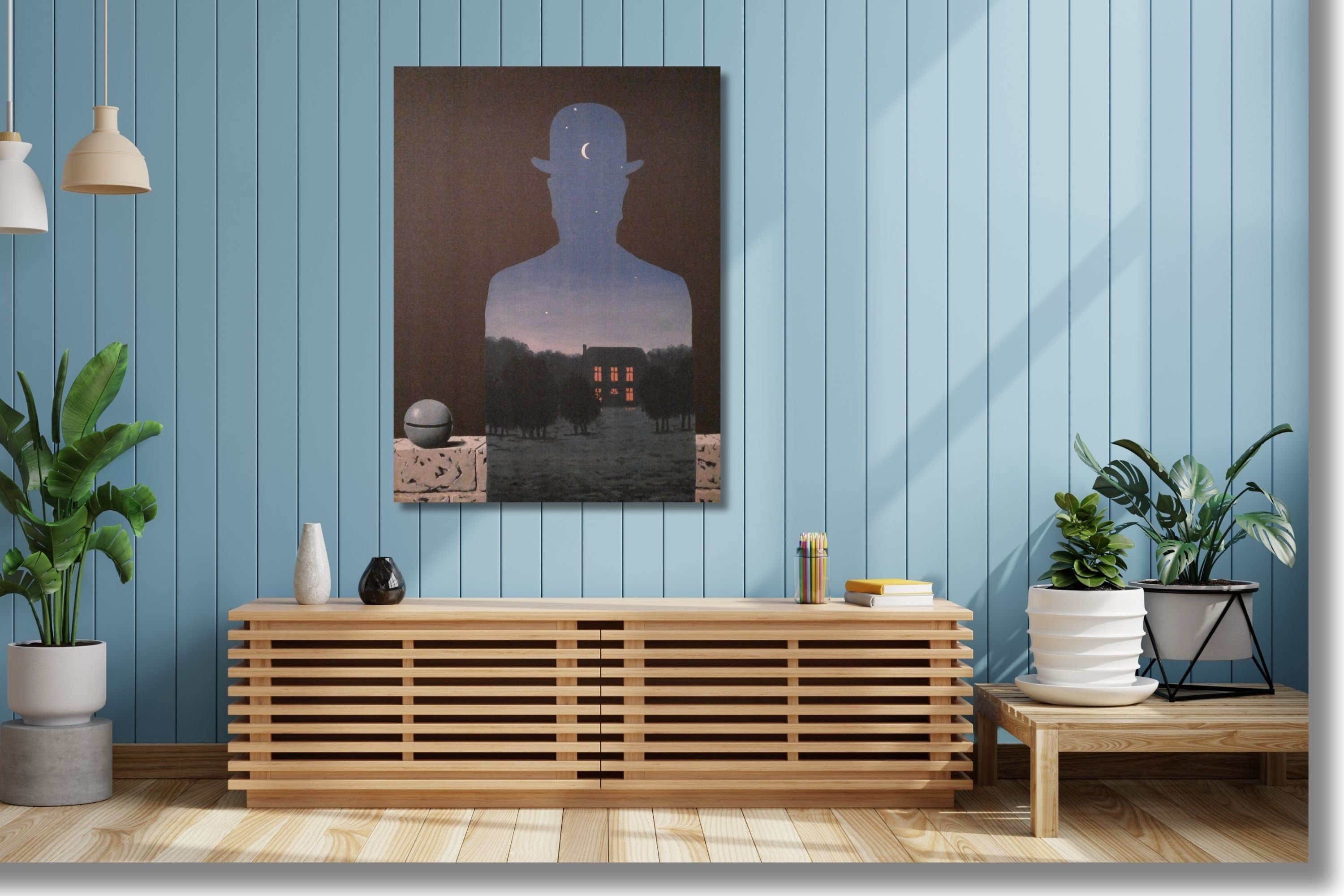 René Magritte Canvas Wall Art,Reproduction,Rene Magritte The Happy Donor Art Print,Surrealism Art,Canvas Poster & Panel,Home Wall Decor/2