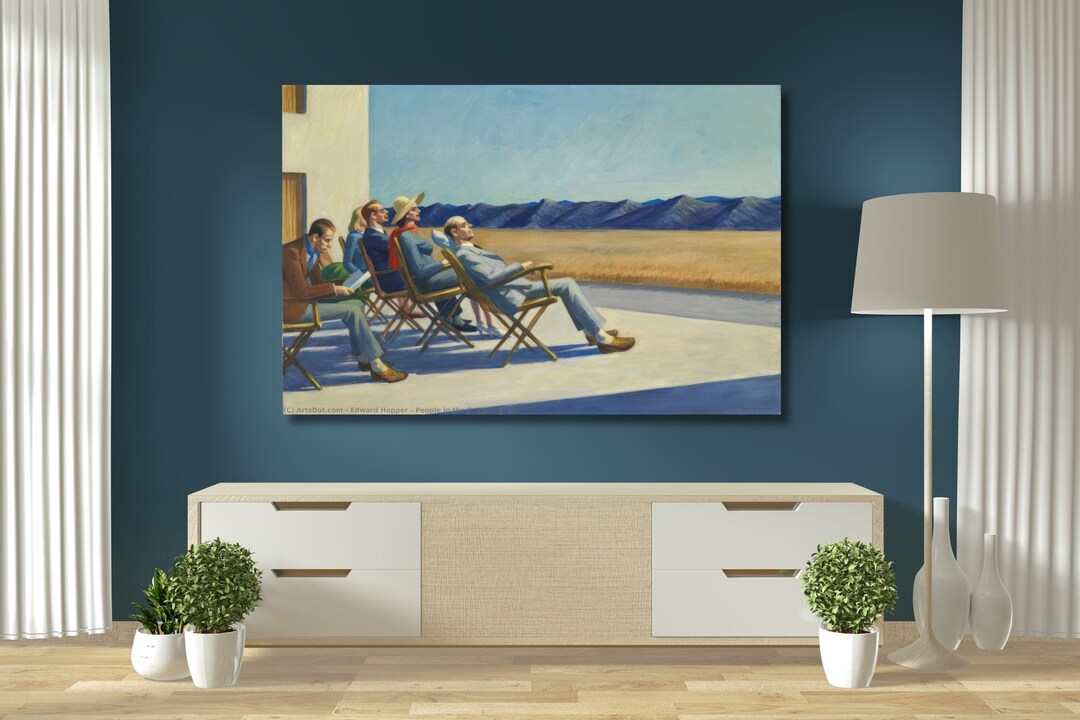 Edward Hopper people in the Sun Canvas Print, Edward Hopper people in the Sun Poster, Surrealism