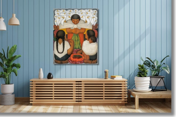 Diego Rivera Canvas Print: the Flower Seller Family Art Poster - Etsy
