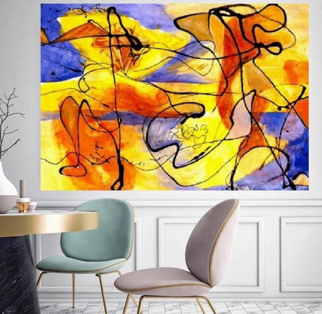 Extra Large Canvas Wall Art Jackson Pollock Canvas Wall Art Etsy