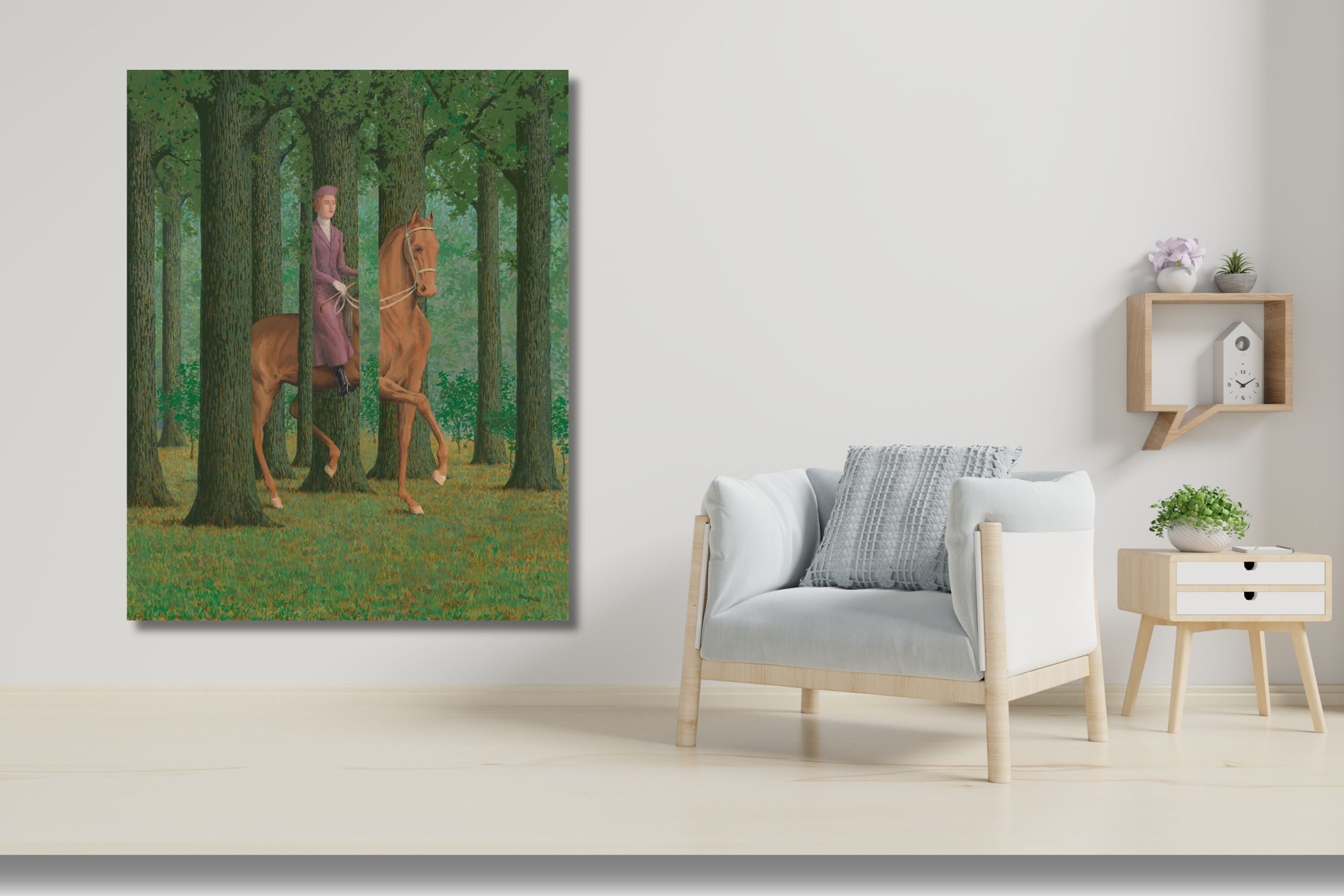 Rene magritte the blank signature equestrian wall art the etsy